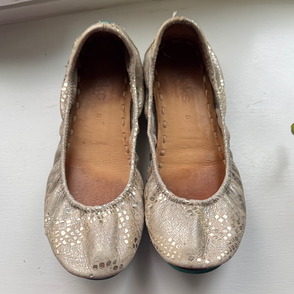 Tieks Metallic Silver Flats